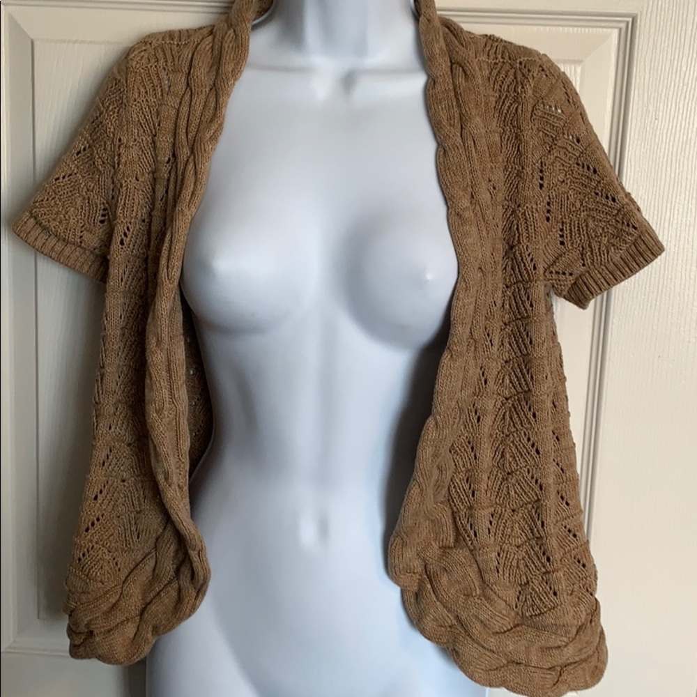 Christopher and Banks beige knit cover up size sm